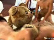 Babes get naked then dance on bear 14/16