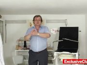 Natural busty babe Kattie Gold pussy exam 1/16