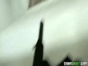 Blonde cutie Elizabeth Bentley sucks cock 1/16