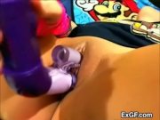 Gamer girl toys her sweet snatch  12/16