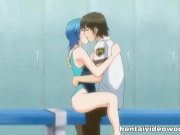 Anime girl in swimsuit in porn hentai 2/16