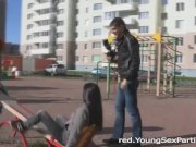 Foursome with redhead and Asian teen  1/16