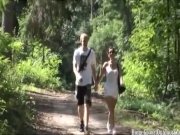 Giving her some hard cock on a nature hike 1/16