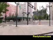 Voyeur shot on tight blue pantyhose 3/16