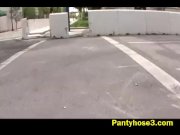 Voyeur shot on tight blue pantyhose 4/16