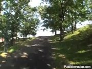 Blonde sucks his cock next to a construction site 12/16