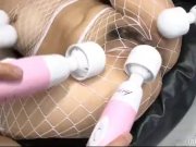 Eight vibrators attack her trimmed muff   4/16