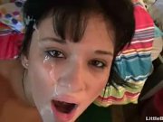 Alluring brunette teen gets a facial  16/16