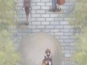 Busty hentai cutie blows cock and gets fucked  6/16