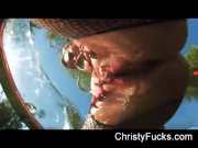 Christy Mack oils up her amazing ass 15/16