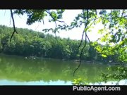 Bikini girl with big tits fucked at the lake 12/16