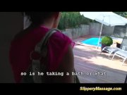 Pool-boy enjoys a slippery nuru massage   3/16