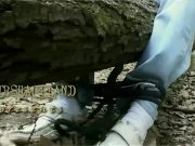 Claudie tied-up in the forest and fucked 1/16