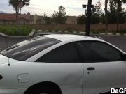 Naïve Girlfriend Shows Tits In The Car 1/16