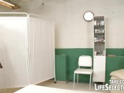 Femdom nurse plays with her patients 1/16