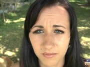 Cute brunette teen fucks an unknown older guy 2/16