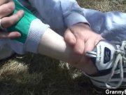 Injured grandma gets healed by young cock 6/16