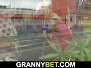 Young stud picks up huge grandma in cafe 6/16