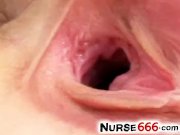 Uniform teen Kristina Rud dildo fuck action 10/16