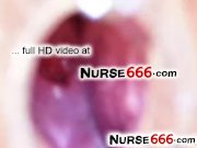 Filthy euro nurse Gabriela finger fucking 13/16