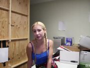 Slutty employee jerking off her boss 2/16