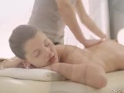 Sexy Nina lays boobs down on the massage 8/16