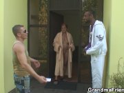 Granny swallows two cocks at once 6/16