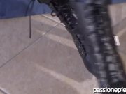 Nylon socks and shows off her sexy feet 3/16