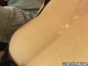 Two buddies seduce old mature plumper 5/16