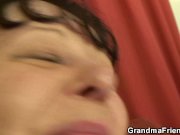 Two buddies seduce old mature plumper 6/16