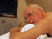 Flaccid old man blowjob-massaged by cute teen 1/16