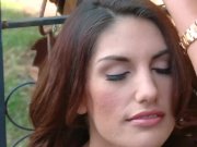 Busty coed August Ames trembles with orgasm