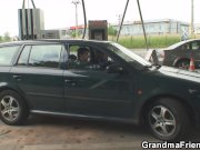 Two dudes pick up hot grandma and screw 2/16