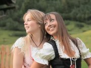 Hot babes playful and naked outdoors  2/16