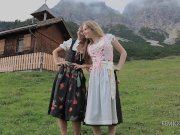 Hot babes playful and naked outdoors  4/16