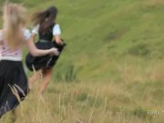 Hot babes playful and naked outdoors  8/16