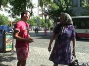 Moaning grandma rides young meat 1/16