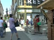 Blonde babe jenny naked on public street 4/16