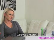 FemaleAgent Busty lesbian gets strap on fuck 2/16