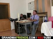 Granma sucks and fucks two cocks 4/16