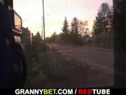 Naughty old grandma in stockings rides cock 2/16