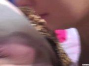 Amateur teen in pigtails gives blowjob 10/16