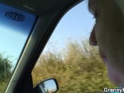 80 years old bitch gets screwed in the car 1/16