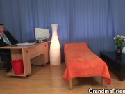Grandma threesome at work place 2/16