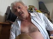 Tattoed short haired student suck old dick 8/16