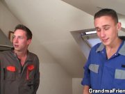 Nasty granny double penetration 3/16