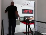 Alison gets her tight pussy fucked on the bed 1/16