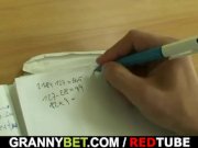 Two dudes bang old teacher 2/16