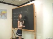 Cute schoolgirl jerks off her teacher 1/16
