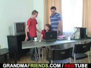 Meeting in office ends up threesome fucking 6/16